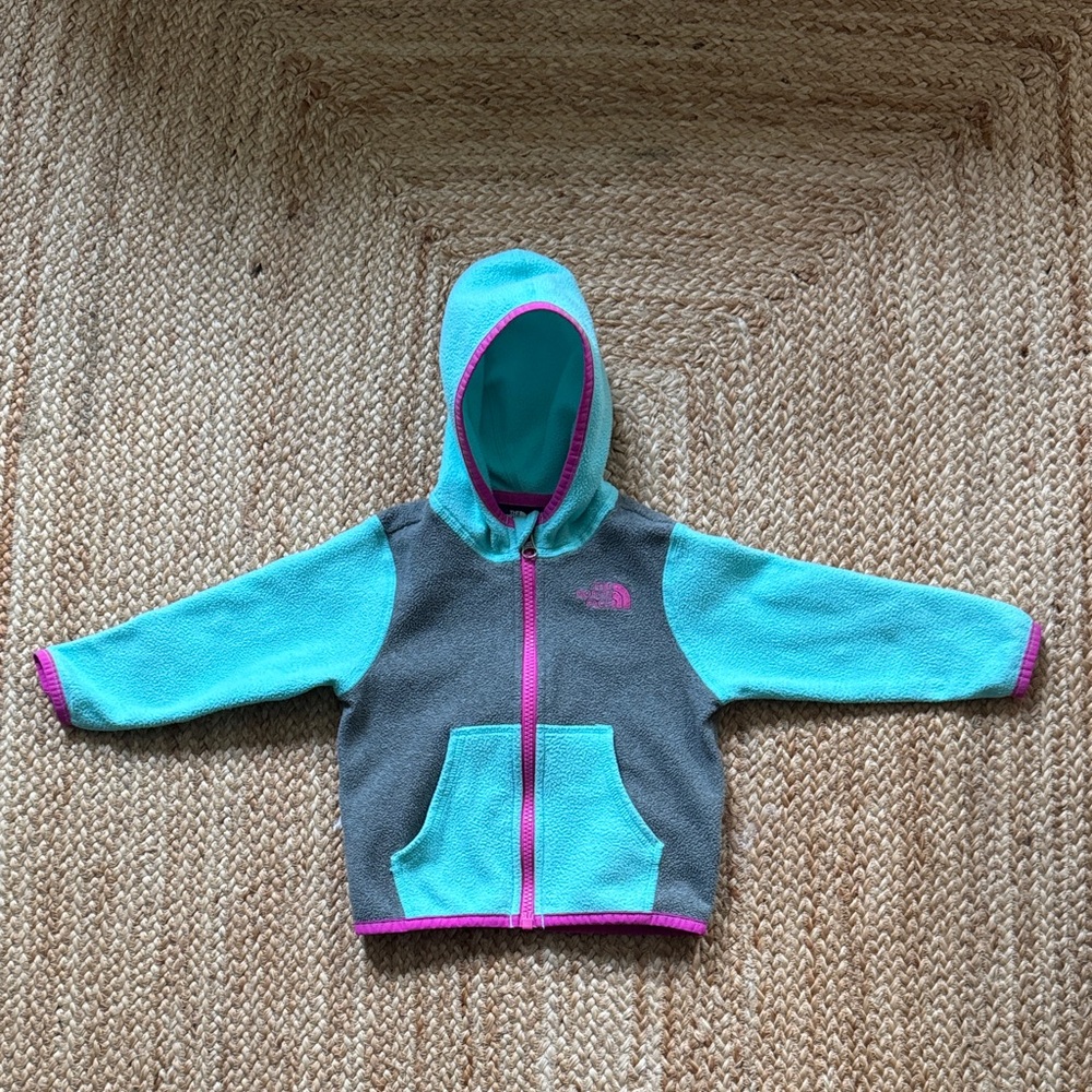 The North Face Kids' Aqua and Gray Hoodie